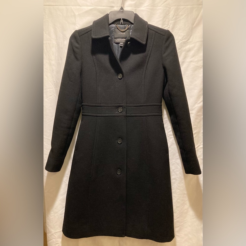 J Crew Women’s Black Dress Coat size 2 Tall